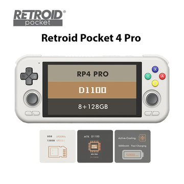 Retroid Pocket 4 Pro 8GB 128GB Android Retro Handheld Game Console 4.7Inch IPS Touch Screen D1100 5000mAh Battery